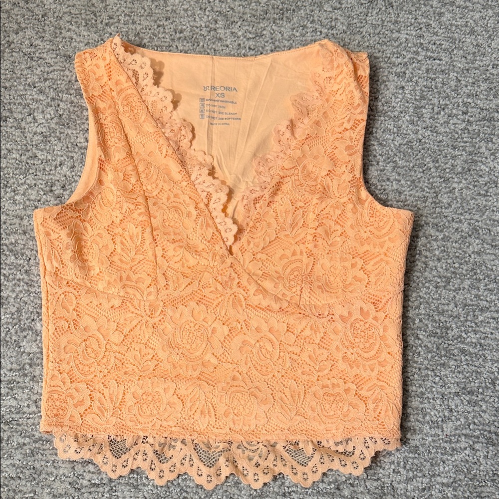 Soprano Peach Lace Crop Top
